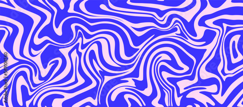 Psychedelic swirl seamless pattern. 60s  70s style liquid groovy background.