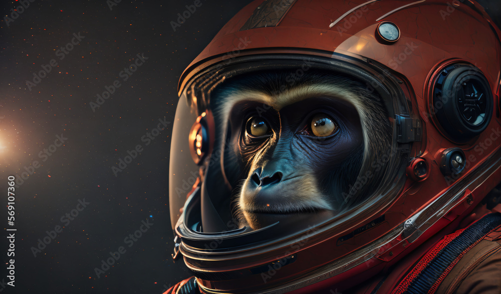 A Monkey Astronaut - Generative AI