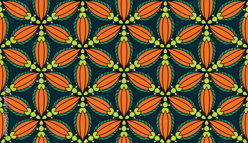 Geometric ethnic pattern seamless flower color. seamless pattern. Design for fabric,curtain,background,carpet,wallpaper,clothing,wrapping,Batik,mandalas,fabric,Vector illustration. pattern style.