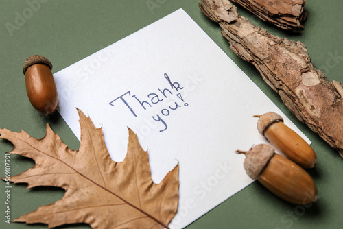Handwritten thank you note ...