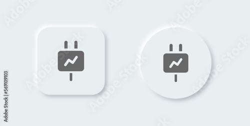 Connect solid icon in neomorphic design style. Connection signs vector illustration.