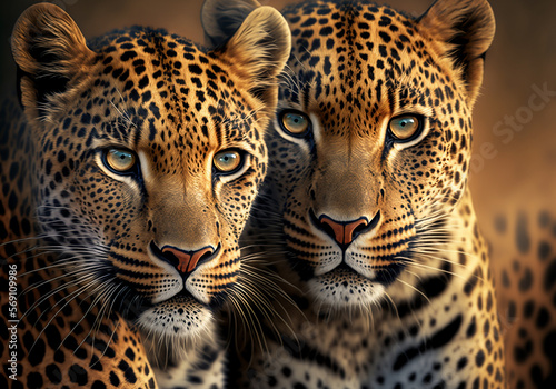 LOVE LEOPARD. SELECTIVE FOCUS. Generative AI 