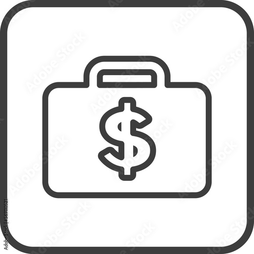 Wallpaper Mural Money luggage icon in thin line black square frames. Torontodigital.ca