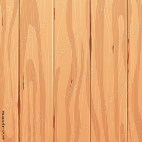 Wooden material, textured surface wood comic background in cartoon style. Wall, panel for game, ui design