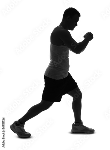Silhouette of sporty young ...