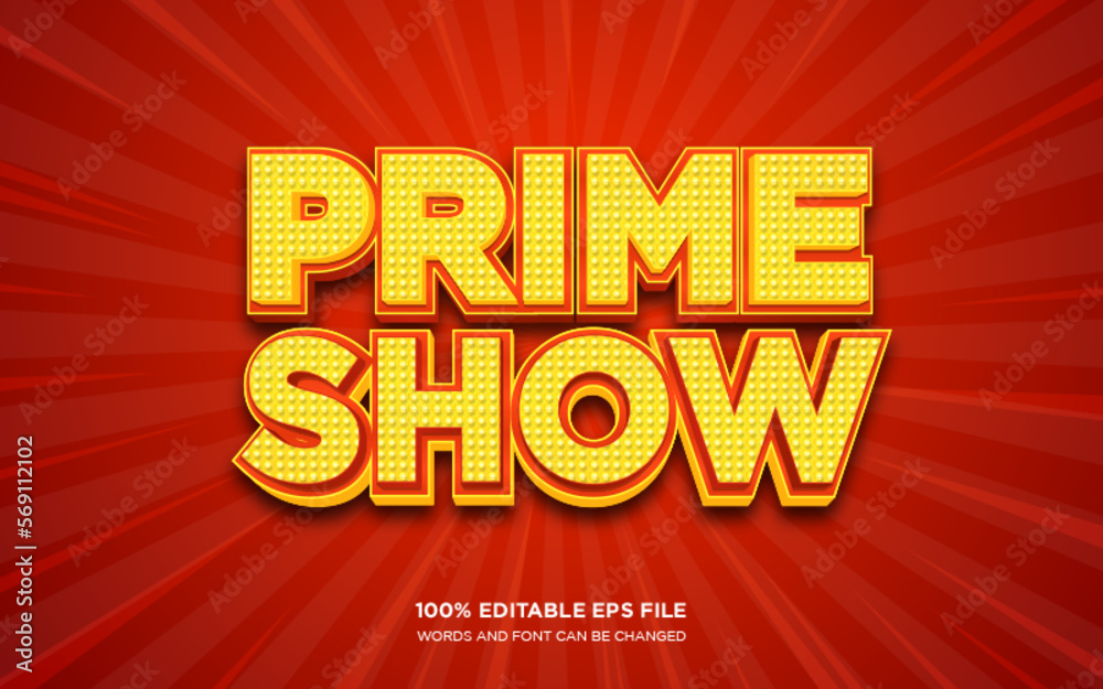 Prime Show 3D editable text style effect