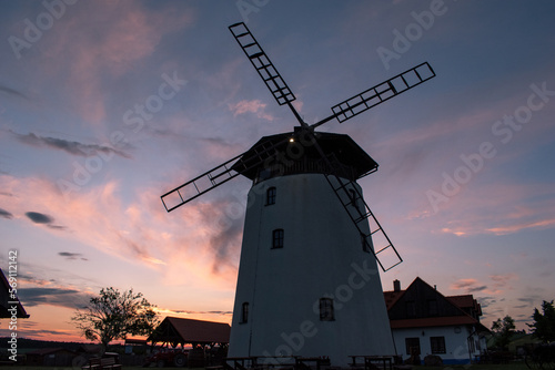 windmill at sunset, South Moravia Czech Republic