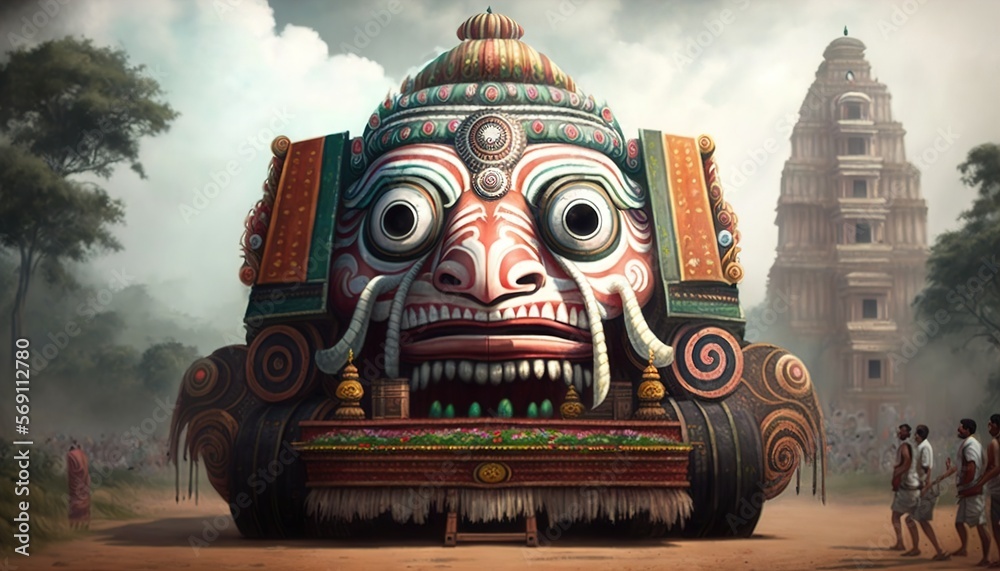 Fototapeta premium illustration of Ratha Yatra. Lord Jagannath 
