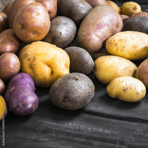 potatoes on a wooden table