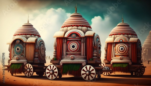 illustration of Ratha Yatra. Lord Jagannath	 photo