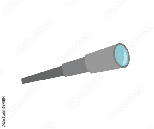 A telescope vector, grey telescope icon. A telescope isolated.