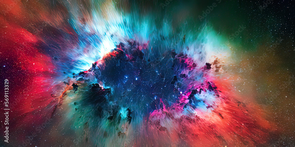 Fototapeta premium an image of a colorful nebula in space,background - AI Generated