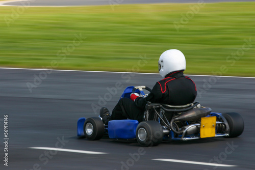 a go-kart on the track