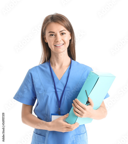 Female medical assistant wi...