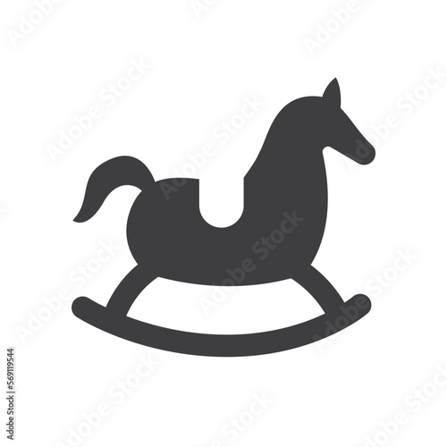 Rocking Horse Chair Vector Icon Illustration