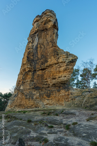 Fascinating rock formations in the Klusberge near Halberstadt in Germany photo