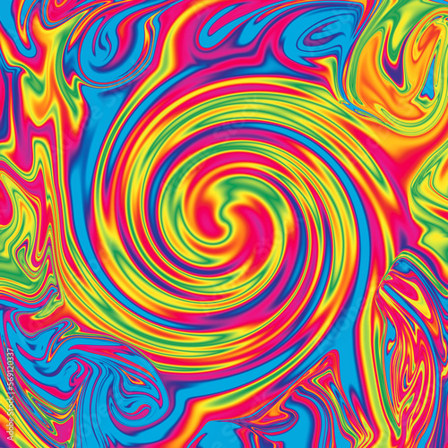 An abstract wavy psychedelic multicolored background image.