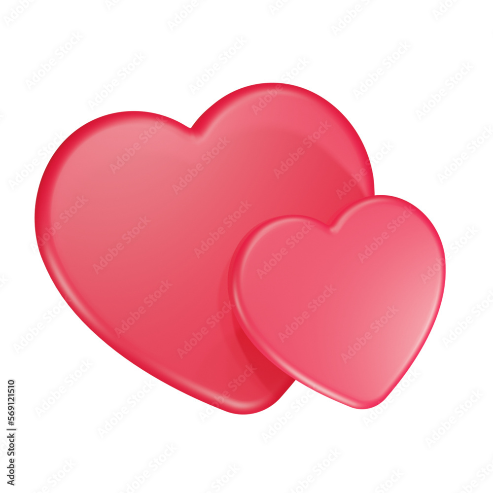 3d couple red love