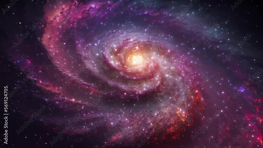 Rotating spiral galaxy. animation of flying through glowing nebulae, clouds and stars field. stellar nebula. galaxy in deep space. deep space exploration. elements furnished by NASA image Rotating spiral galaxy. animation of flying through glowing nebulae, clouds and stars field. stellar nebula. galaxy in deep space. deep space exploration. elements furnished by NASA image
