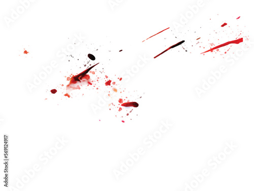 Vector of blood splatter stain overlay isolated on white background.
