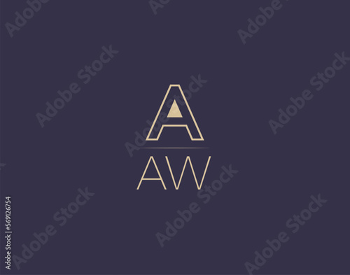 AAW letter logo design modern minimalist vector images