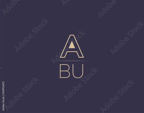 ABU letter logo design modern minimalist vector images