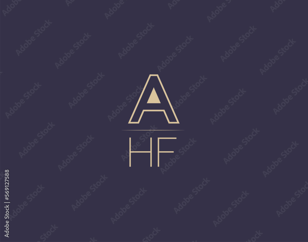 AHF letter logo design modern minimalist vector images
