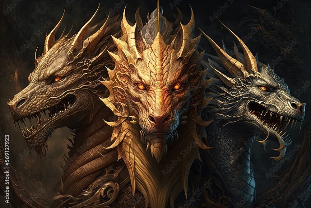 A chimera with three heads of dragon, that can breathe fire and roar
