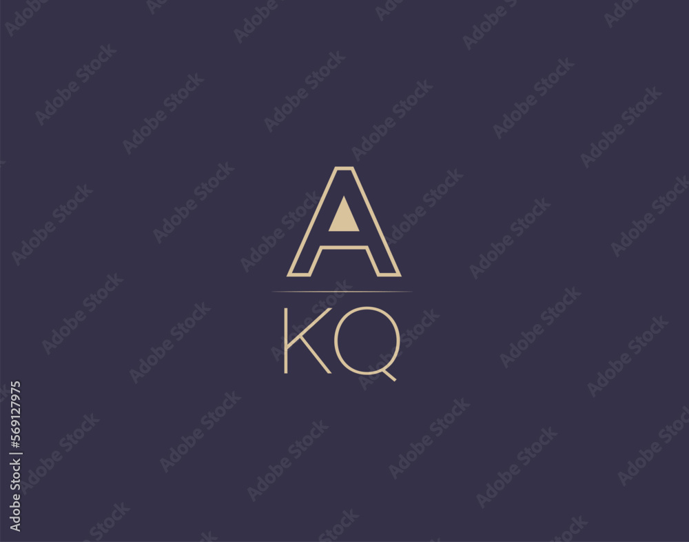 AKQ letter logo design modern minimalist vector images