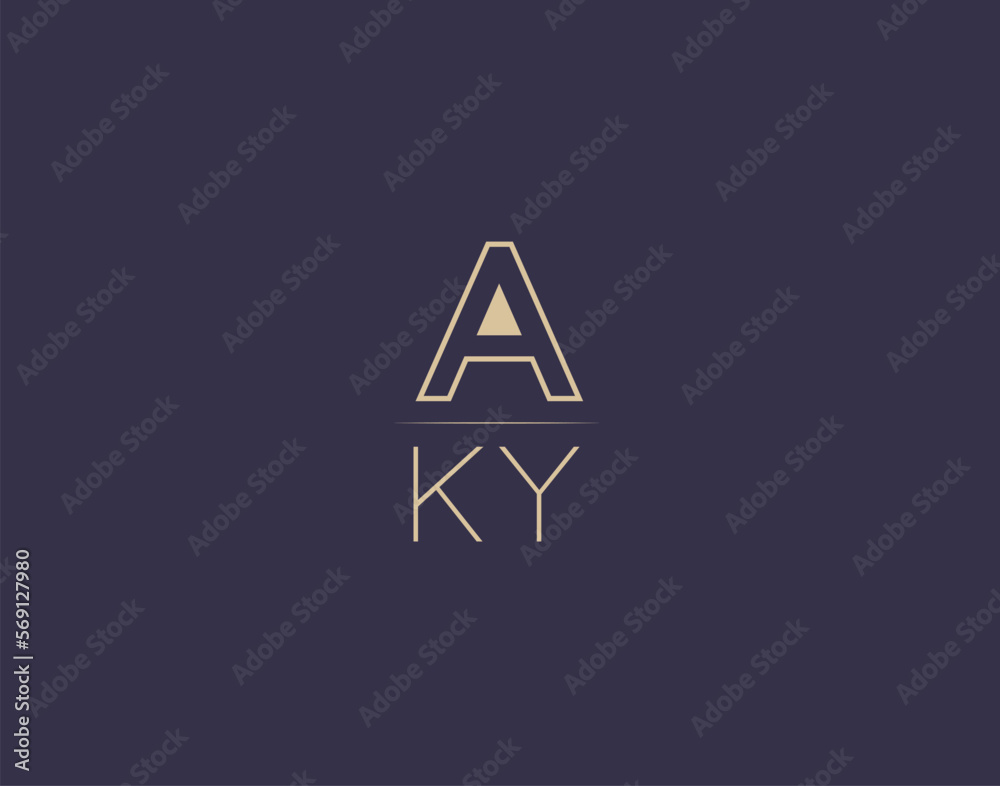 AKY letter logo design modern minimalist vector images