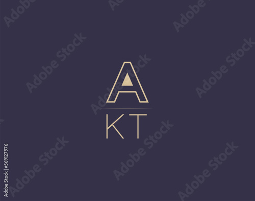AKT letter logo design modern minimalist vector images