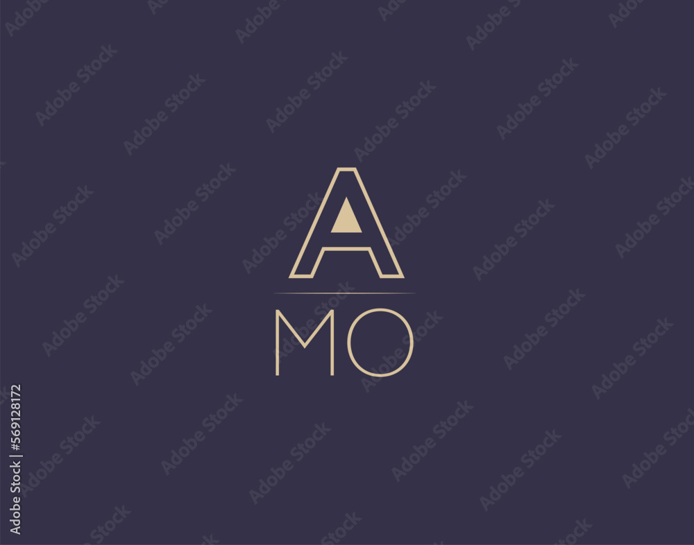 AMO letter logo design modern minimalist vector images