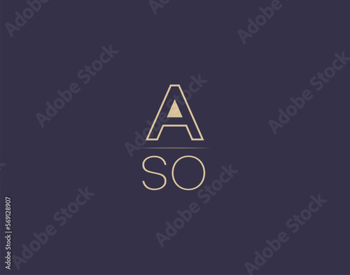 ASO letter logo design modern minimalist vector images