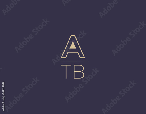 ATB letter logo design modern minimalist vector images