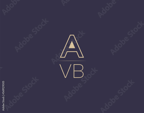 AVB letter logo design modern minimalist vector images