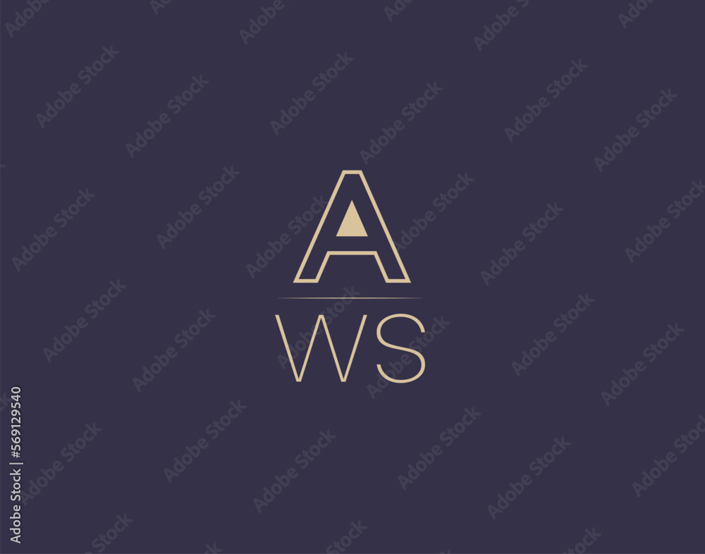 AWS letter logo design modern minimalist vector images AWS letter logo design modern minimalist vector images