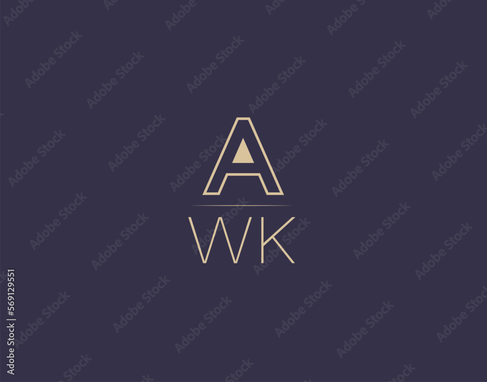 AWK letter logo design modern minimalist vector images