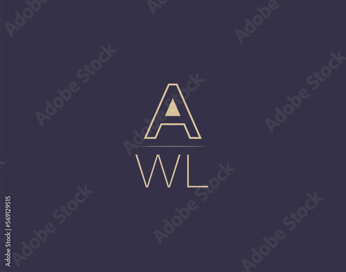AWL letter logo design modern minimalist vector images