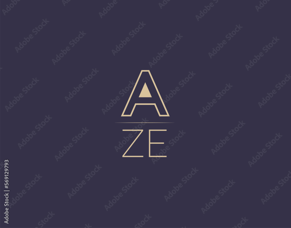 AZE letter logo design modern minimalist vector images