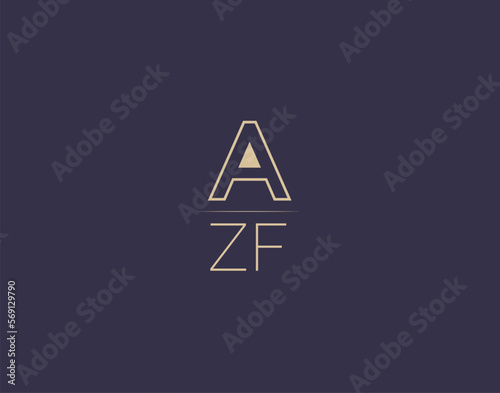 AZF letter logo design modern minimalist vector images