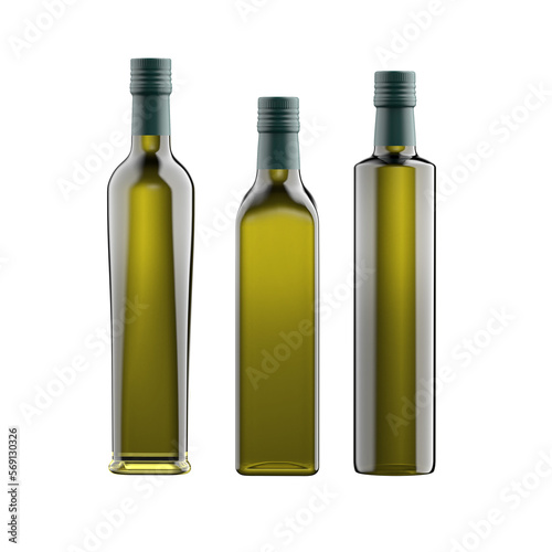 Collection of 500ml oil bottles for packshot, Fiorentina, Marasca  model with screw cap, Dorica model.	