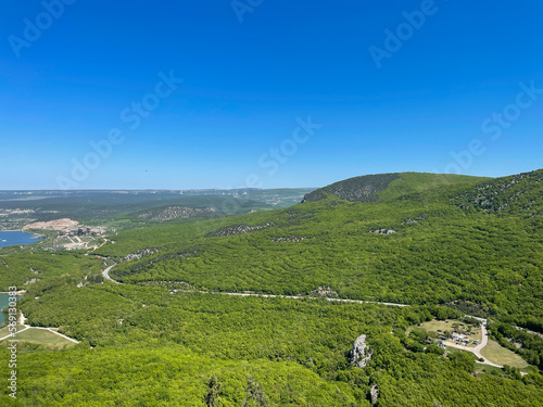 high mountains nature blue sky view from above hiking journey © dmitriisimakov