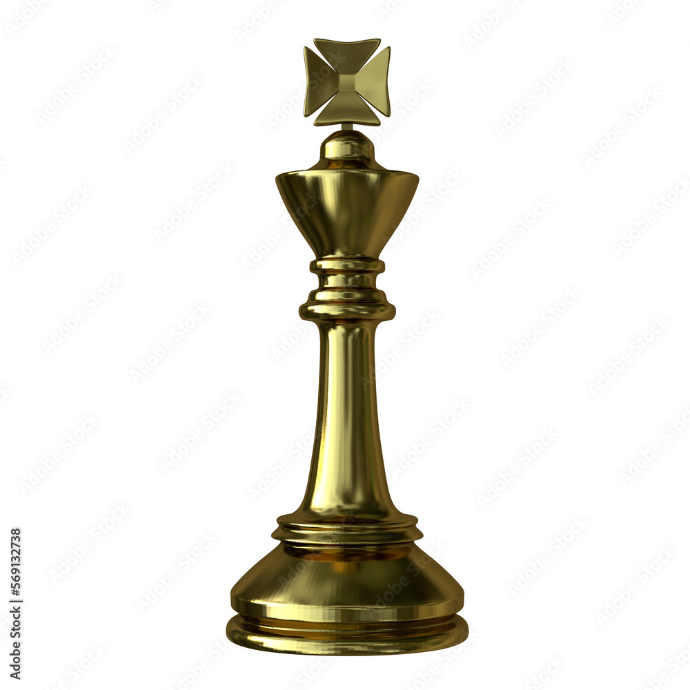 Chess king figure, 3D illustration Chess king figure, 3D illustration