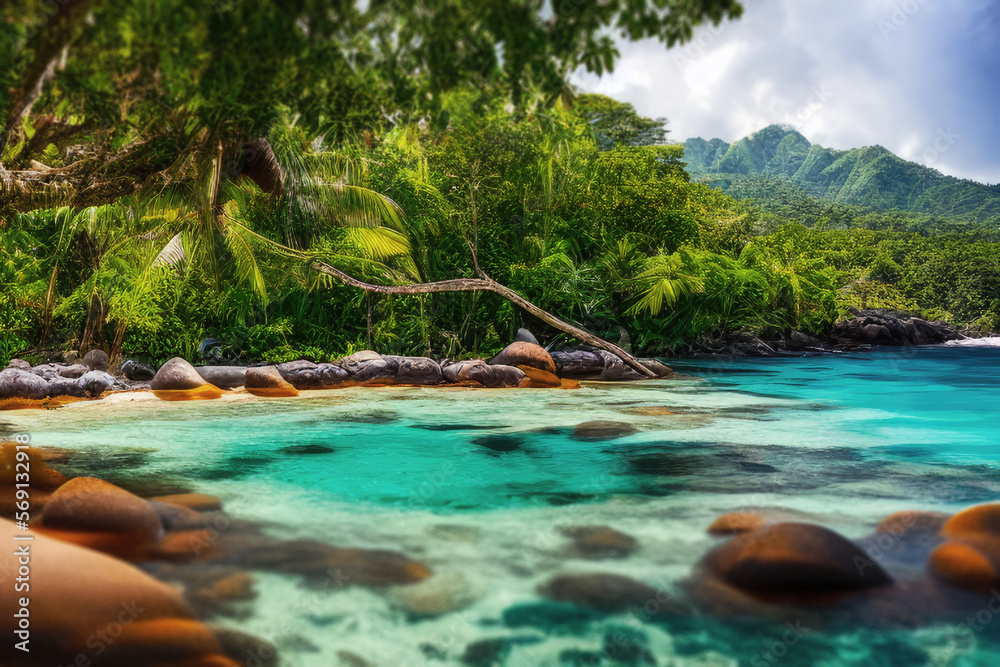 Obraz premium tropical island in the wild survival