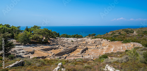 Panoramic view of Ancient Kamiros in Crete