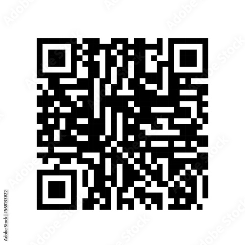 QR code for digital identification isolated on white background.