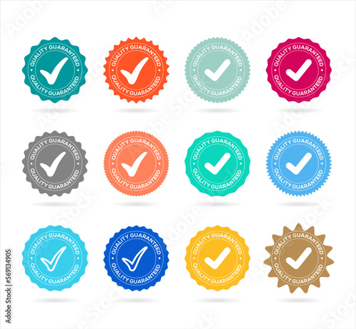 Quality Guaranteed Seal With Check Mark vector illustration 
