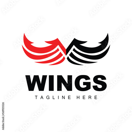 Wings Logo, Phoenix Logo, Bird Wing Vector, Template Illustration, Wing Brand Design photo