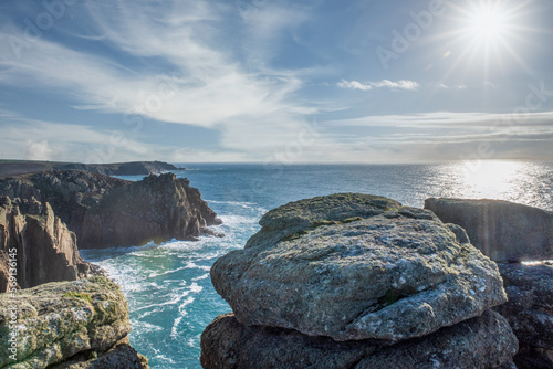 Clifftops Land's End, Ocean view in summer Cornwall