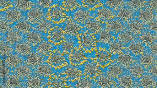 seamless pattern with flowers, AI generated